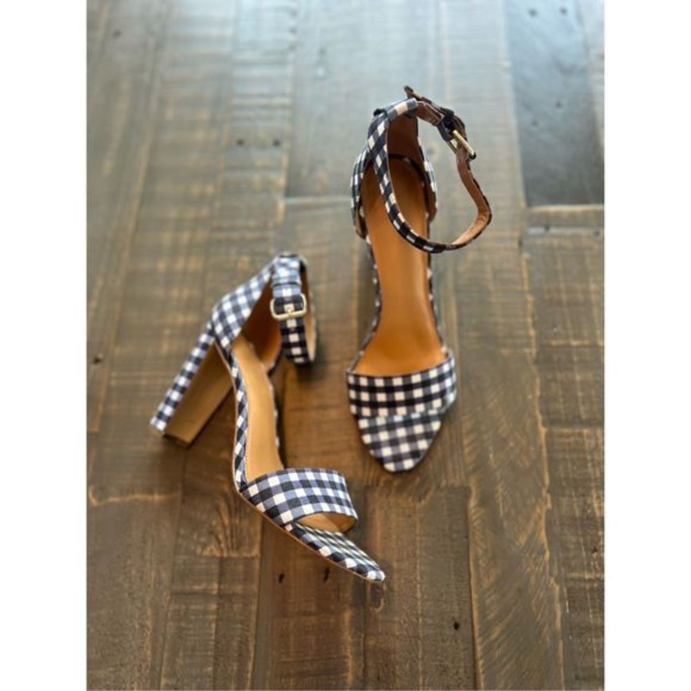 J. Crew Blue and White Heels Elegant Design